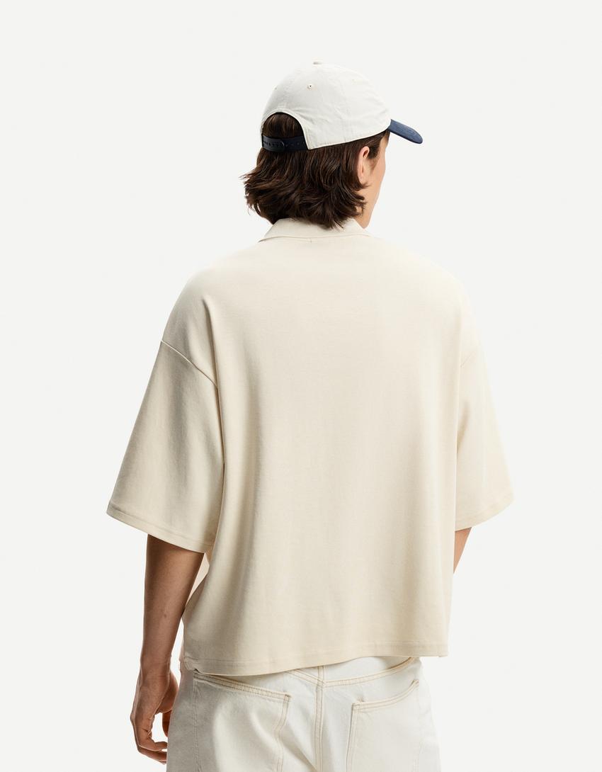 Tricou BERSHKA, crem