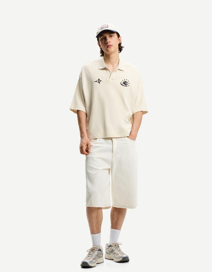 Tricou BERSHKA, crem