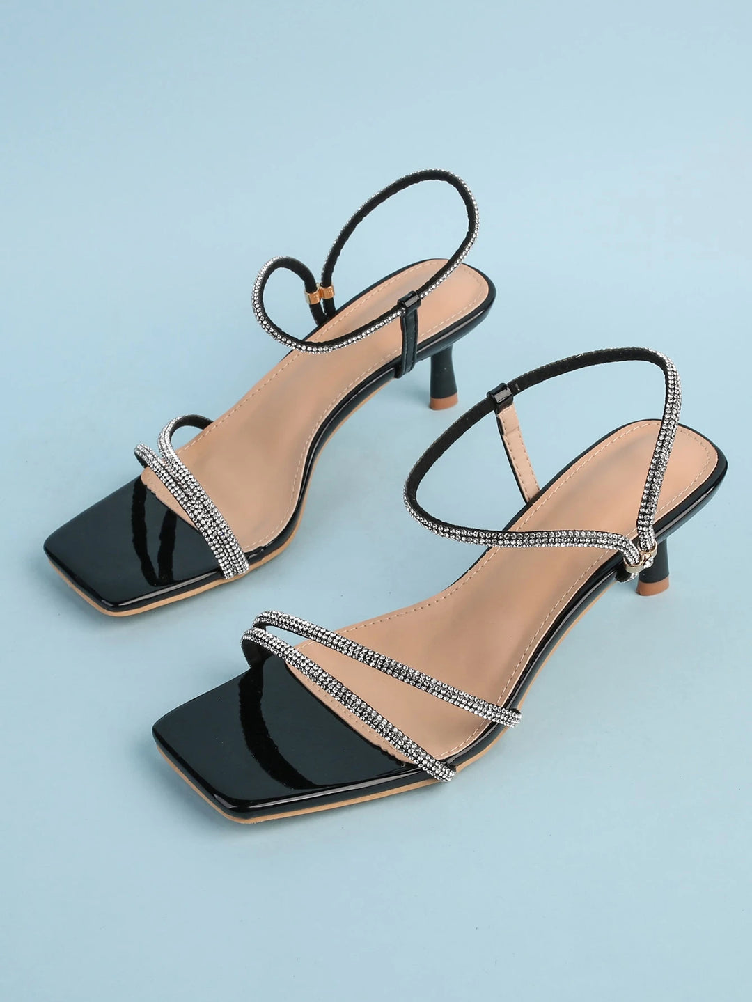 Sandale cu toc SHEIN, negru