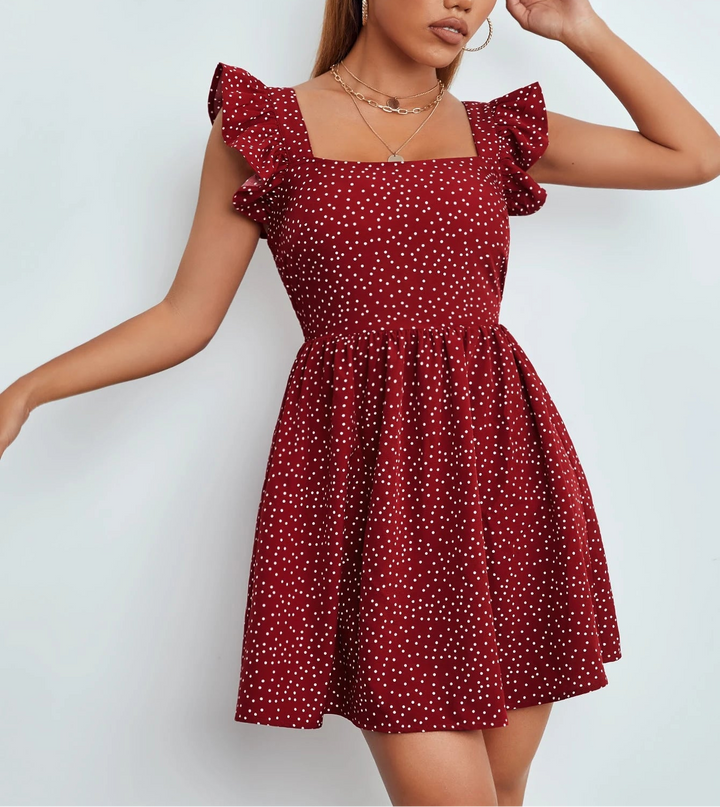 SHEIN mini ruha, téglavörös