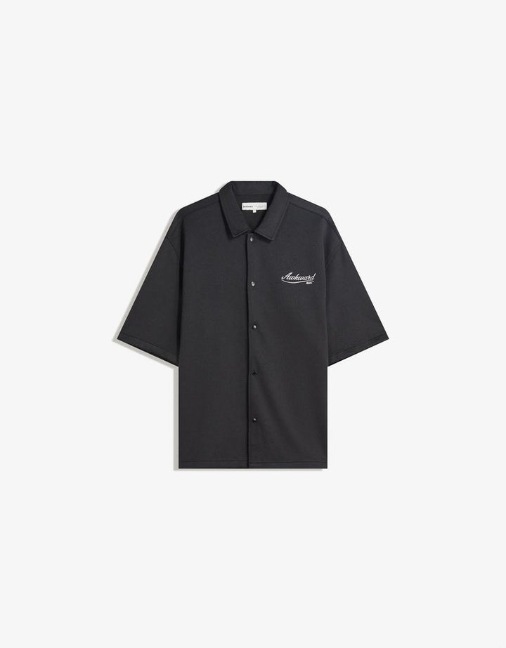 Cămașă cu mânecă scurtă BERSHKA, negru