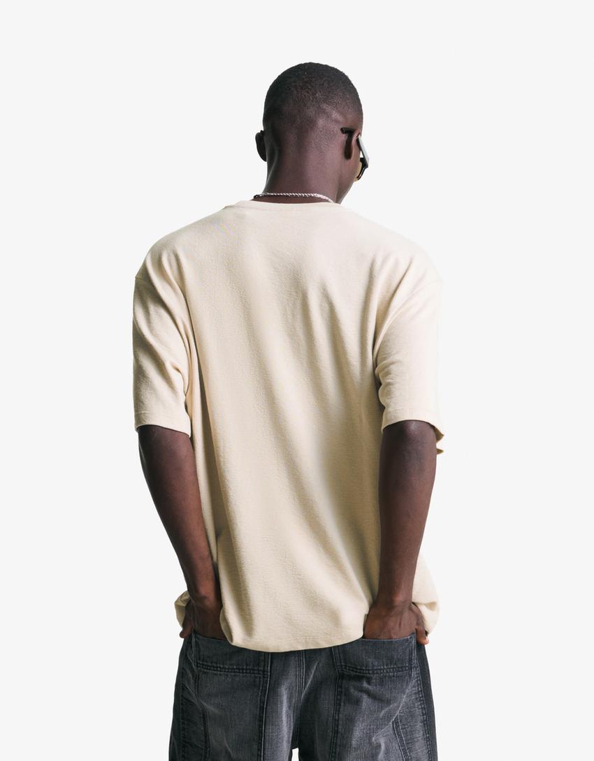 Tricou BERSHKA, bej