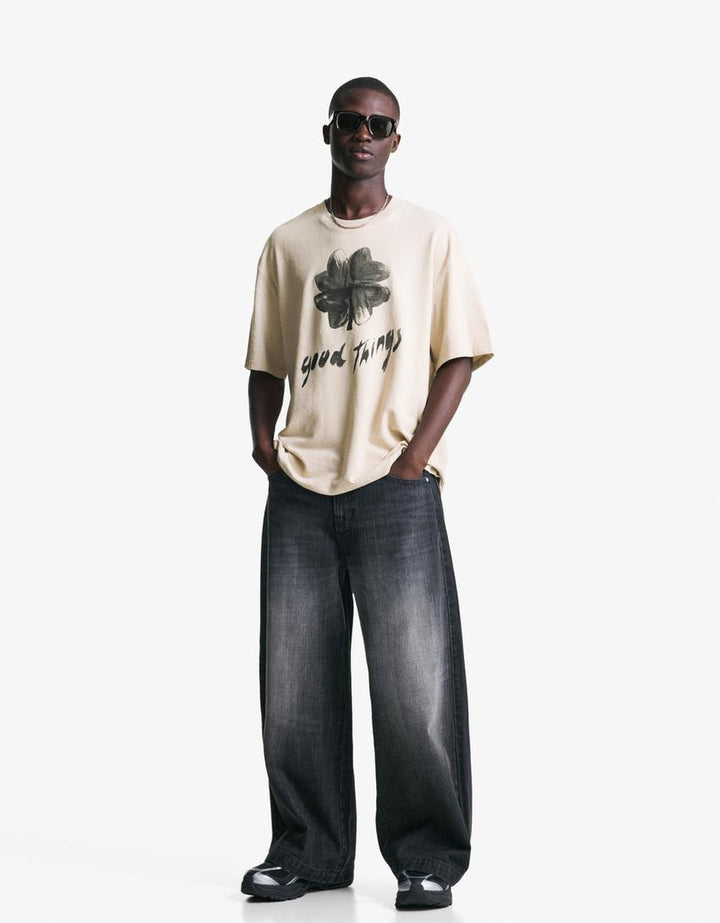 Tricou BERSHKA, bej