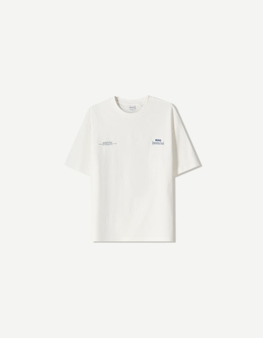 Tricou BERSHKA, alb