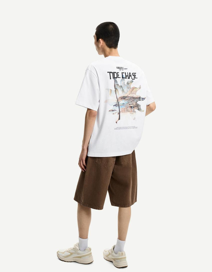 Tricou BERSHKA, alb