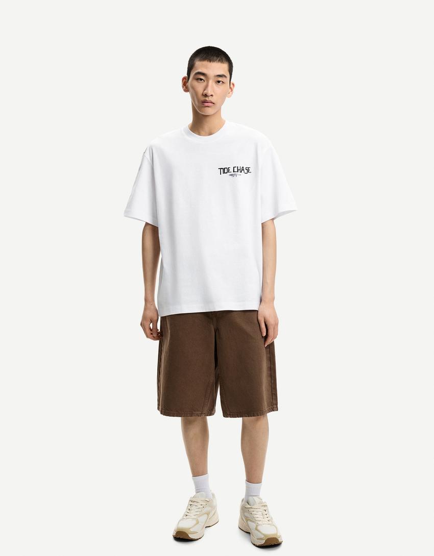 Tricou BERSHKA, alb