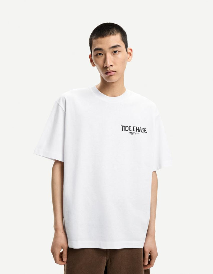 Tricou BERSHKA, alb
