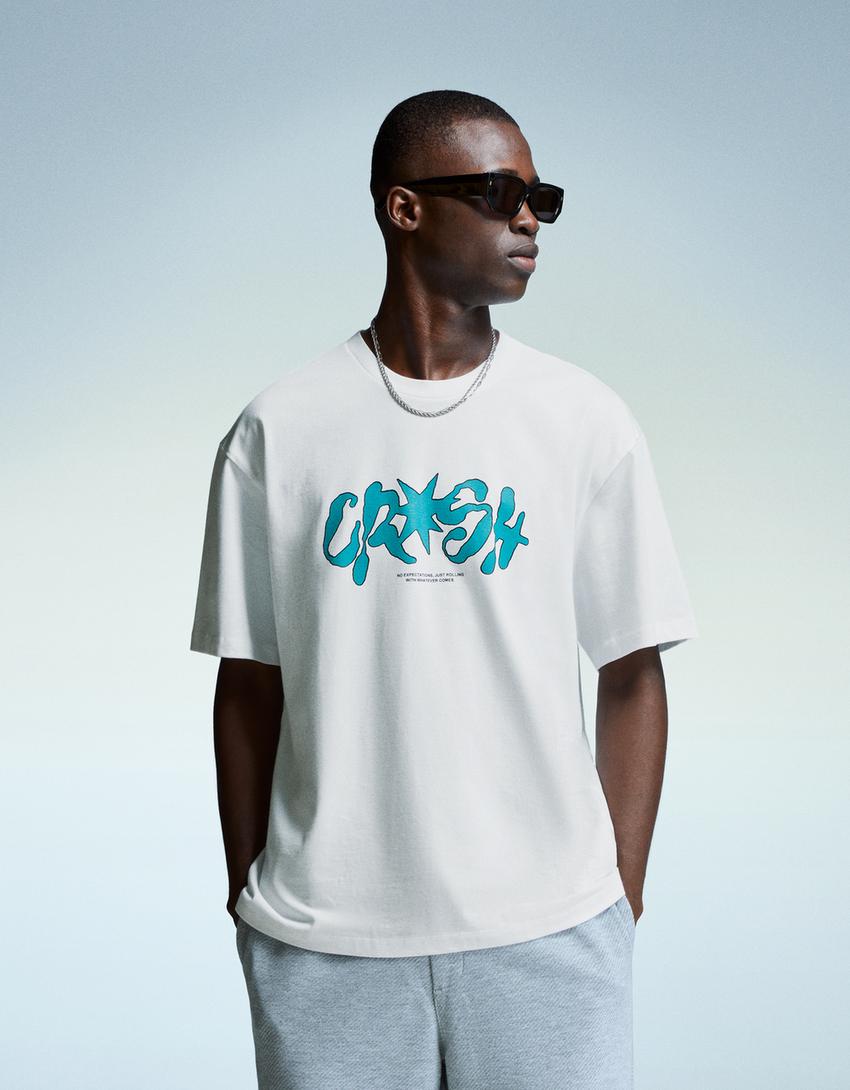 Tricou BERSHKA, alb