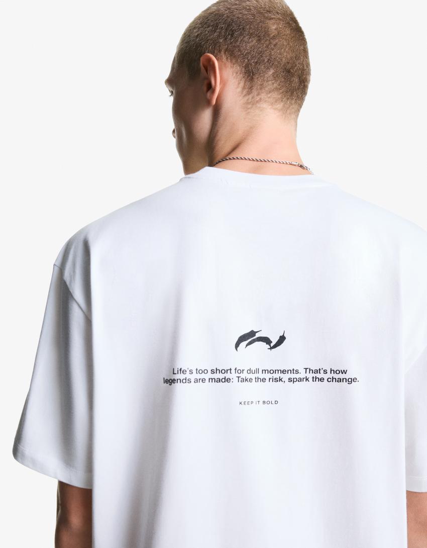 Póló BERSHKA, fehér