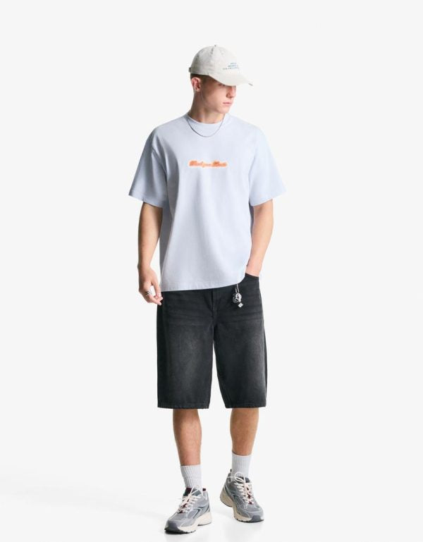 Tricou BERSHKA, albastru