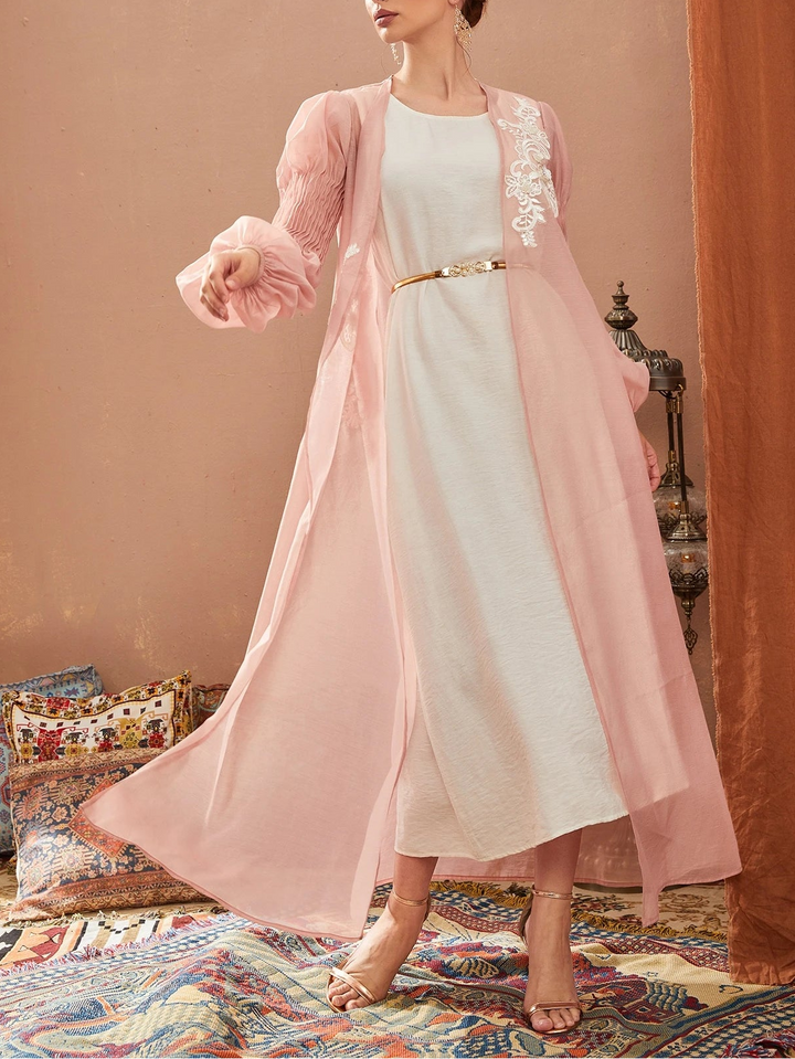 Cardigan lung SHEIIN, roz