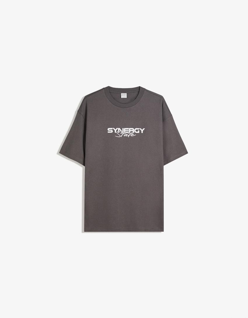 Tricou BERSHKA, gri
