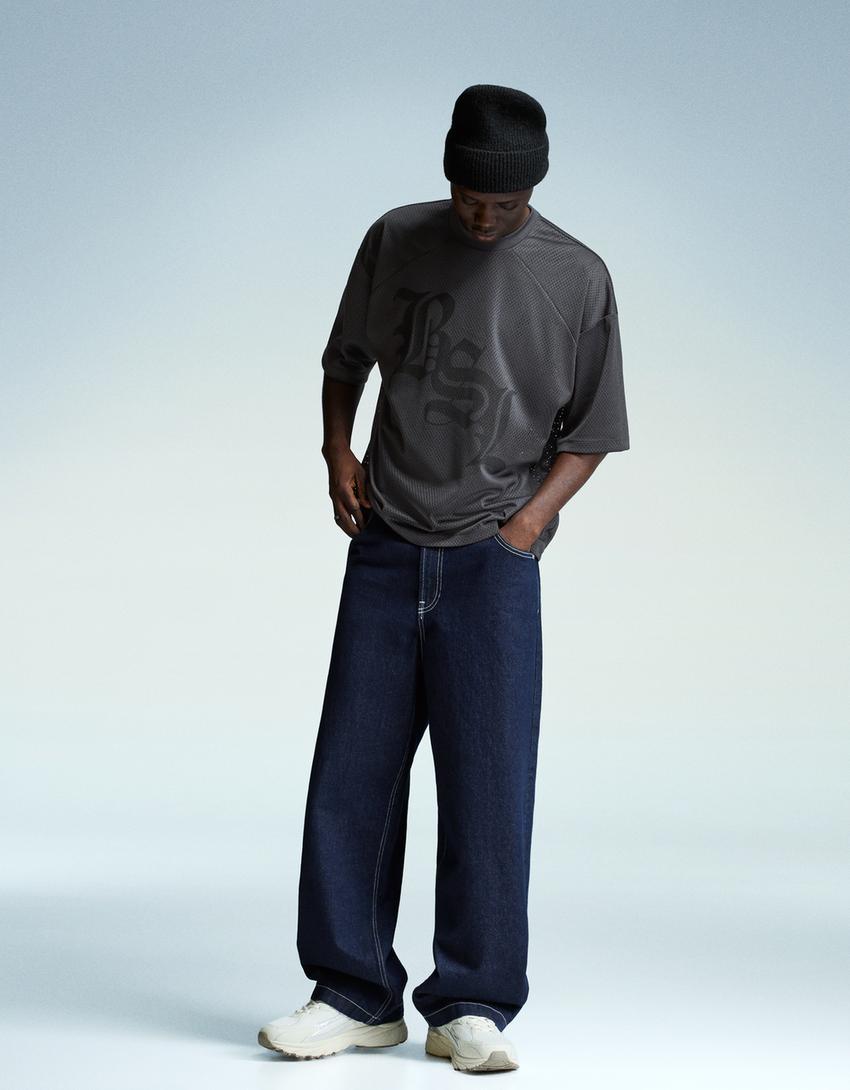 Tricou BERSHKA, gri