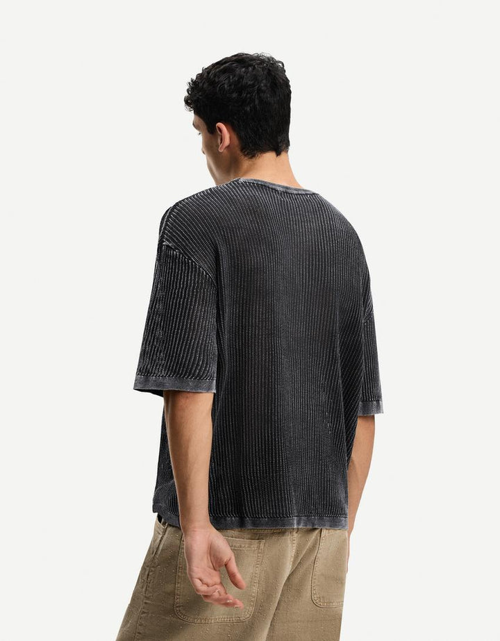 Póló BERSHKA, fekete