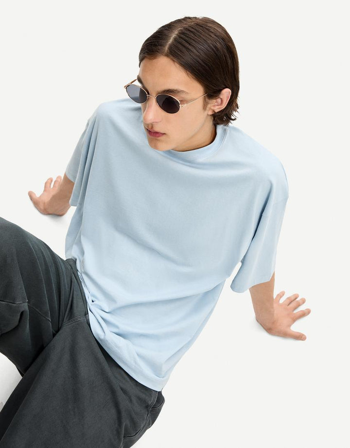 Tricou BERSHKA, albastru