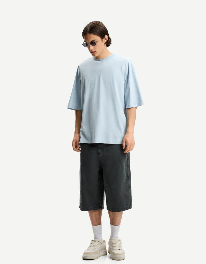 Tricou BERSHKA, albastru