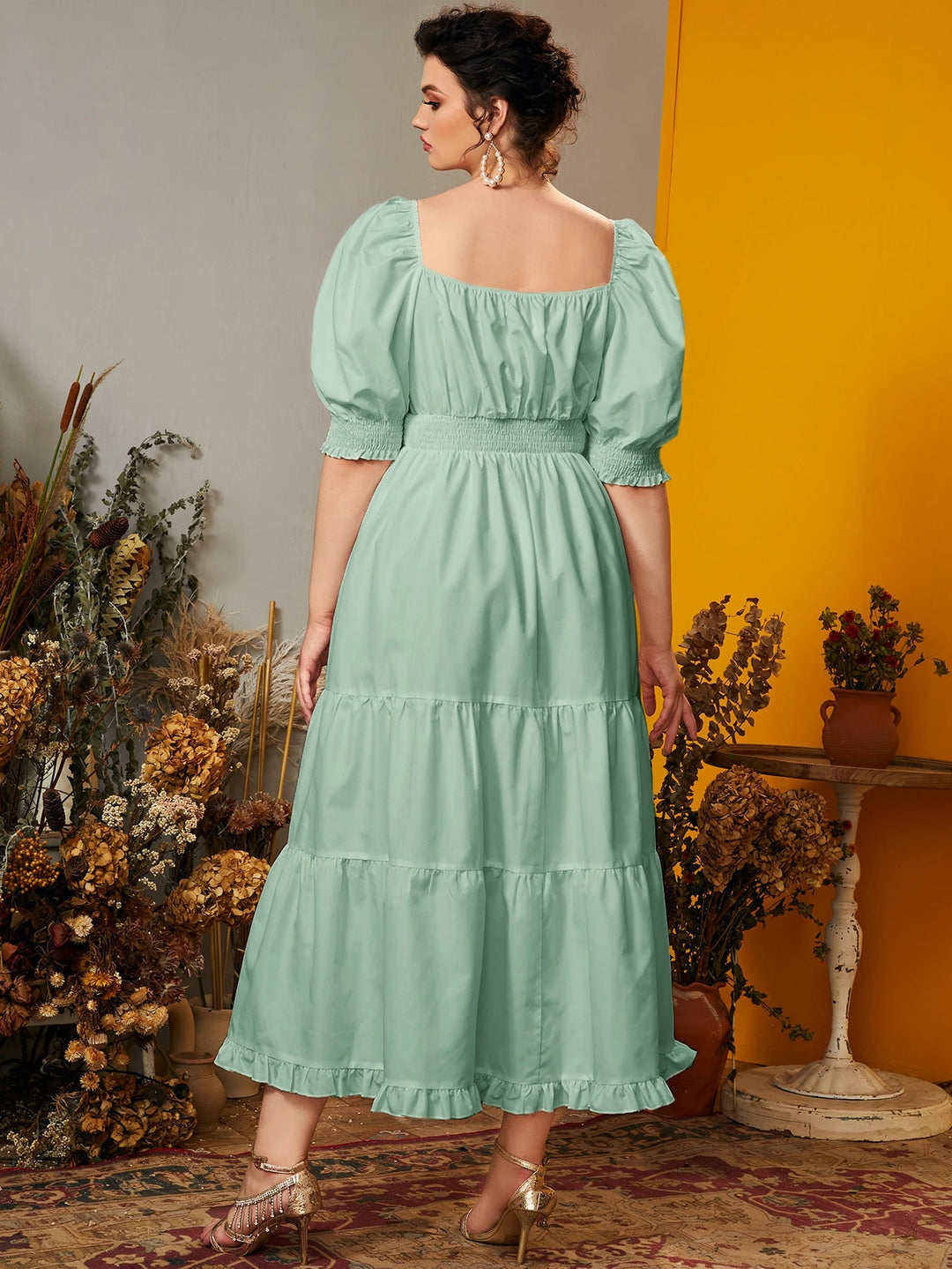 SHEIN maxi ruha, zöld