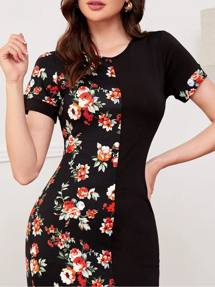 SHEIN fekete midi ruha