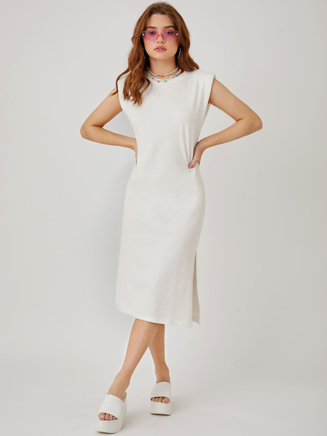 Rochie midi SHEIN, alb