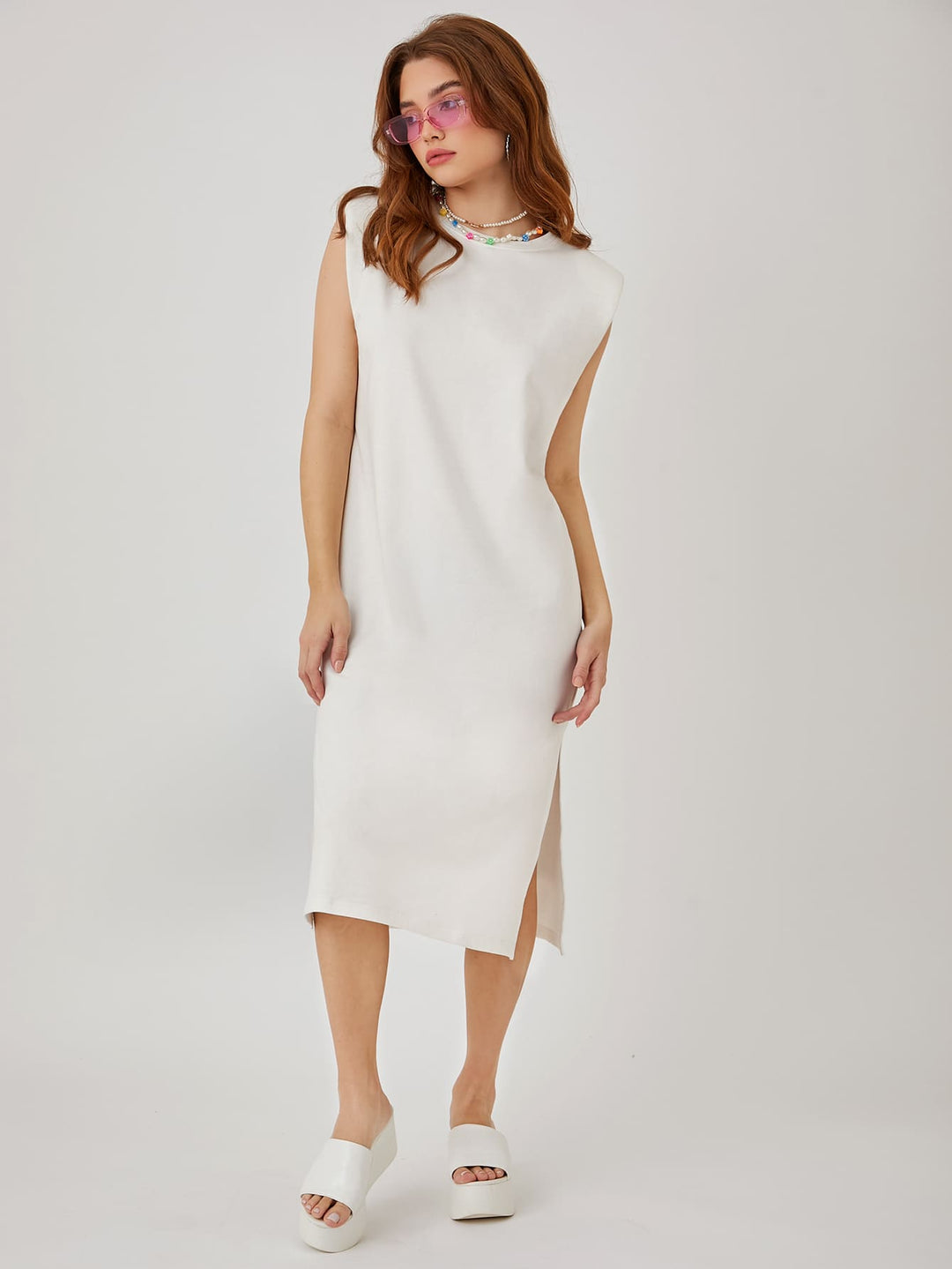 Rochie midi SHEIN, alb