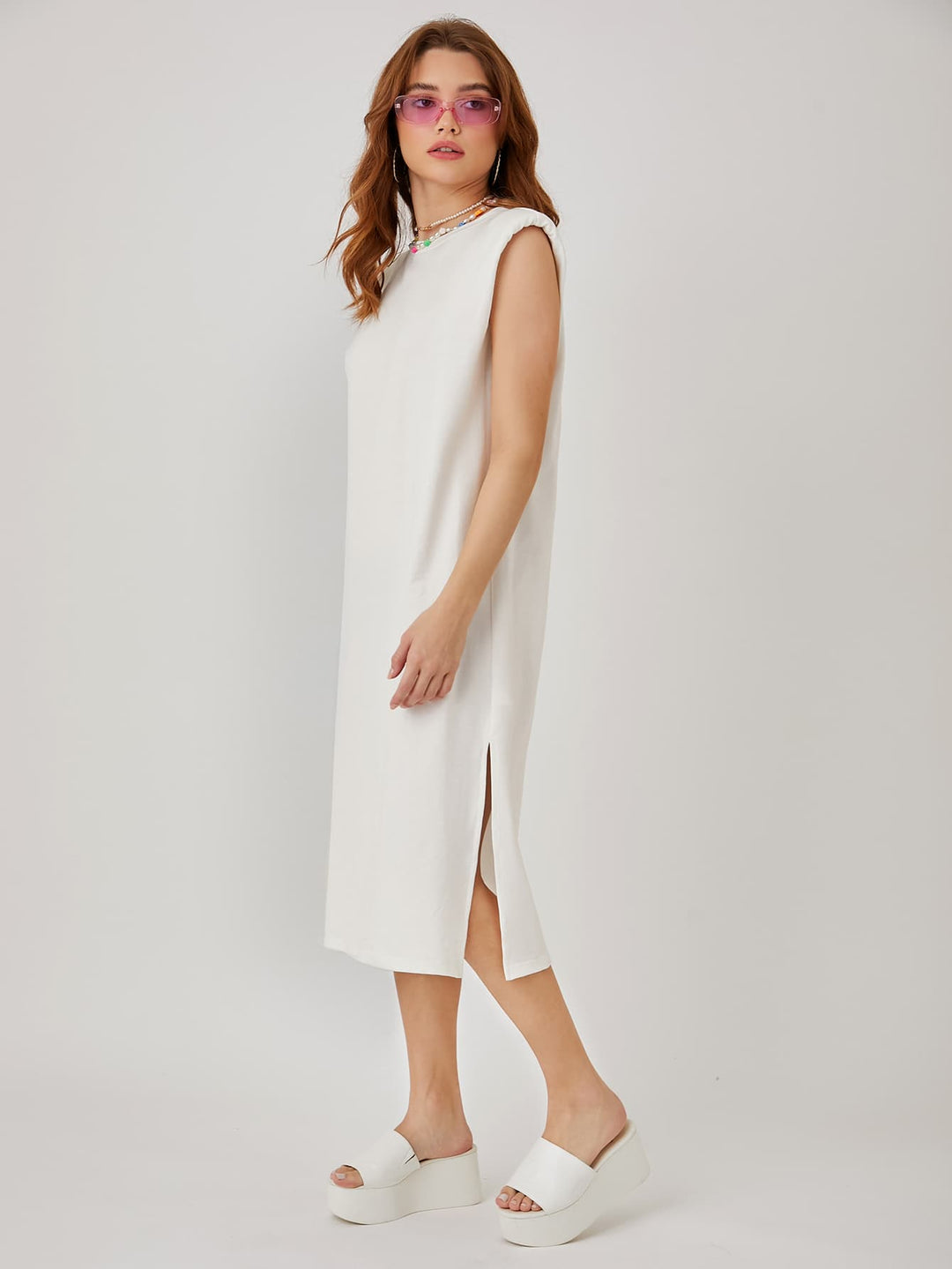 Rochie midi SHEIN, alb
