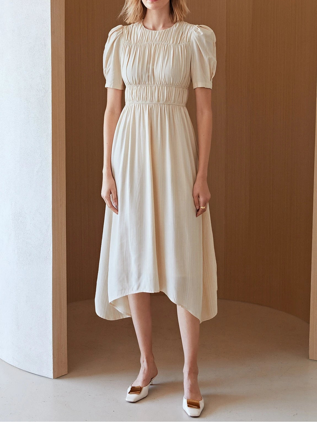 Rochie midi SHEIN, crem