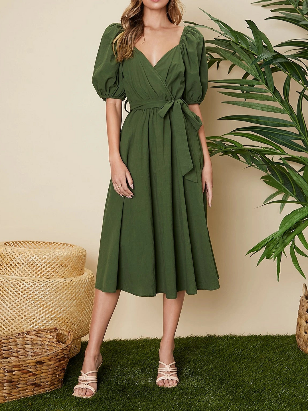 Rochie midi SHEIN, verde