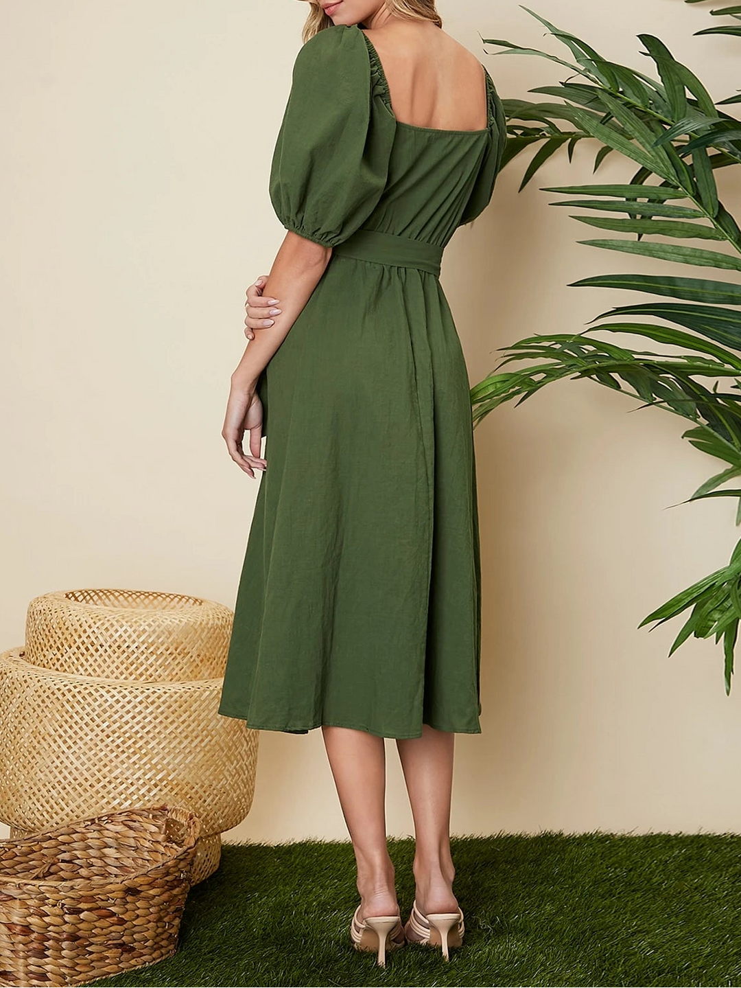 Rochie midi SHEIN, verde
