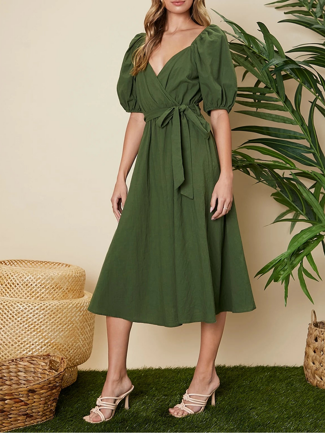 Rochie midi SHEIN, verde