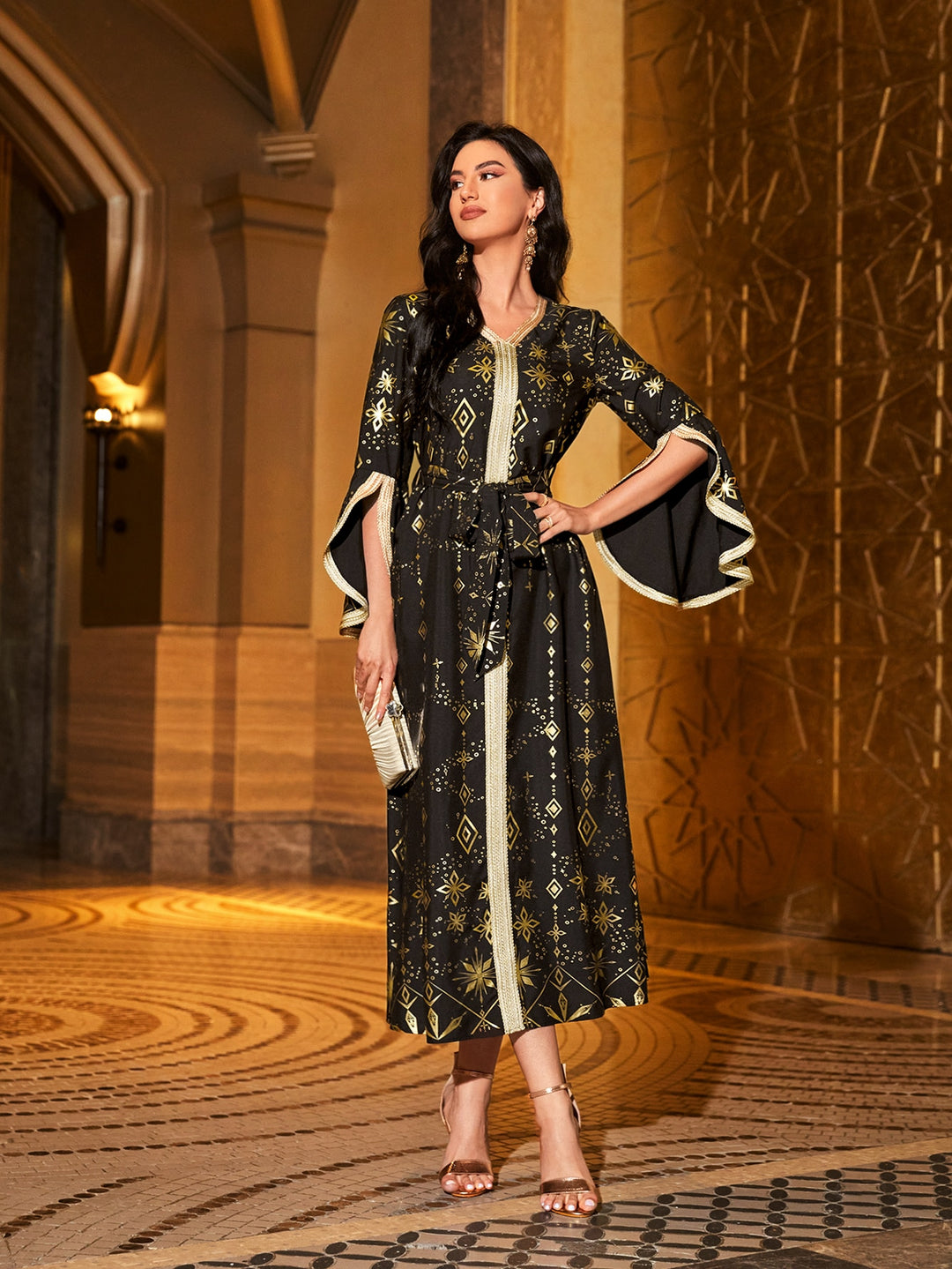 Set caftan și jalabiya SHEIN, negru
