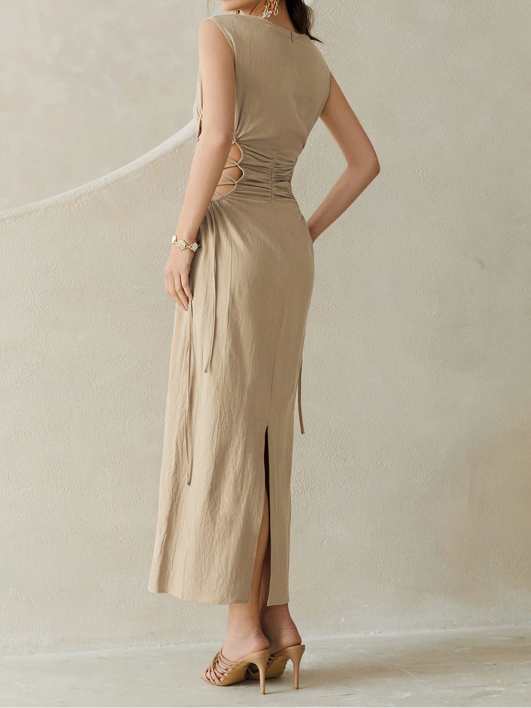 SHEIN maxi ruha, bézs