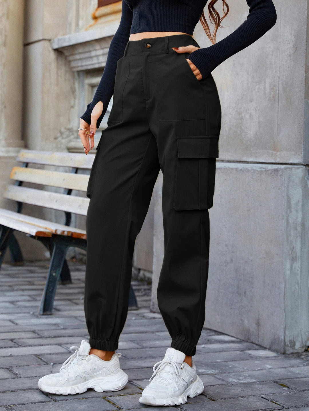 Pantaloni SHEIN, negru