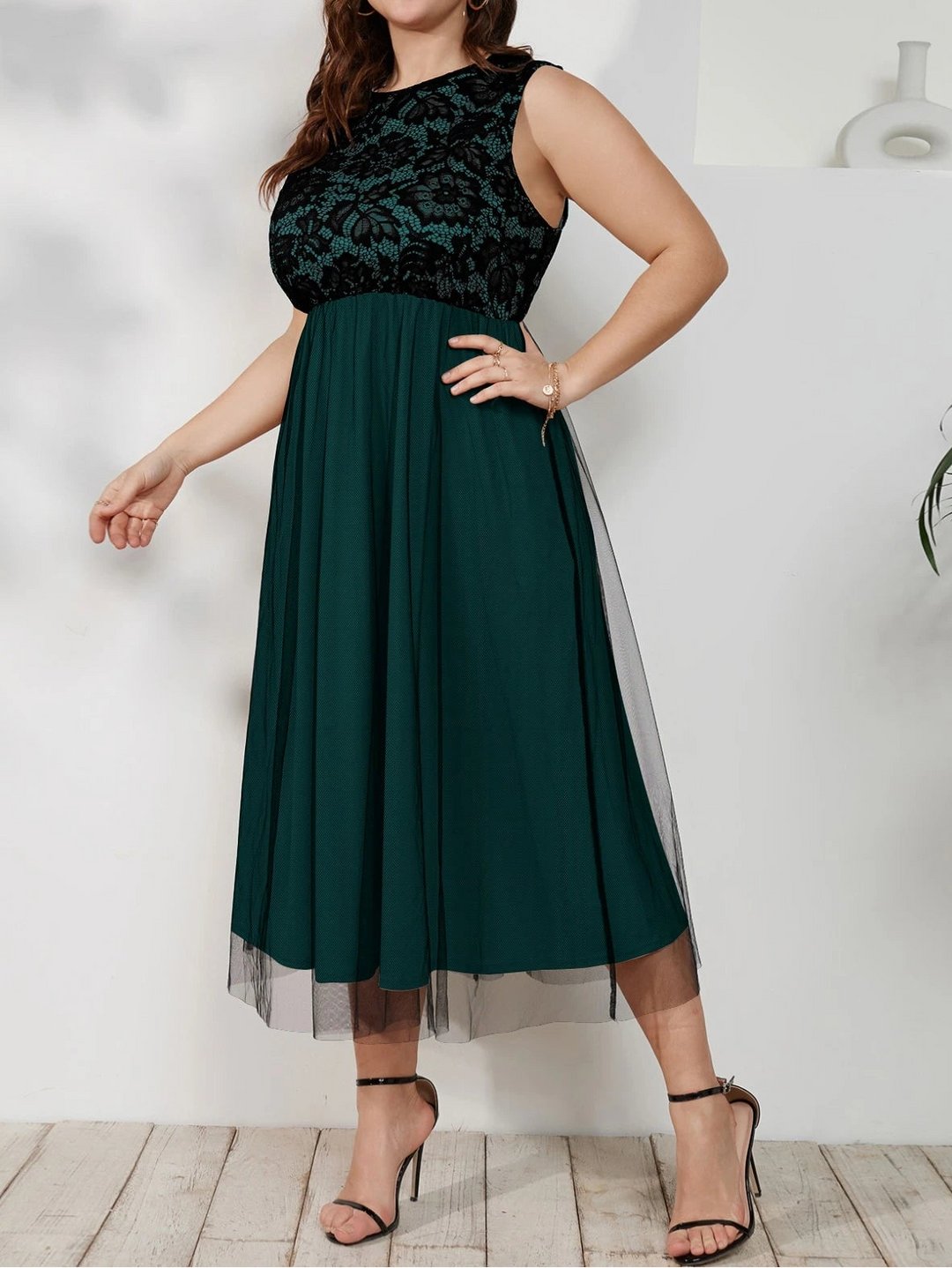 Rochie midi SHEIN, verde