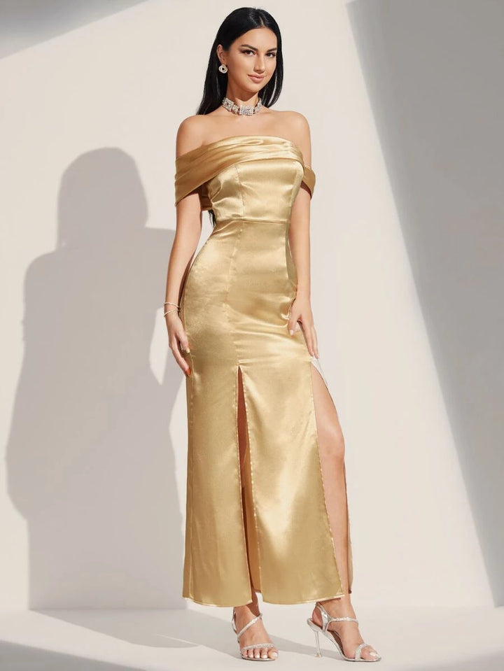 Rochie maxi SHEIN, auriu