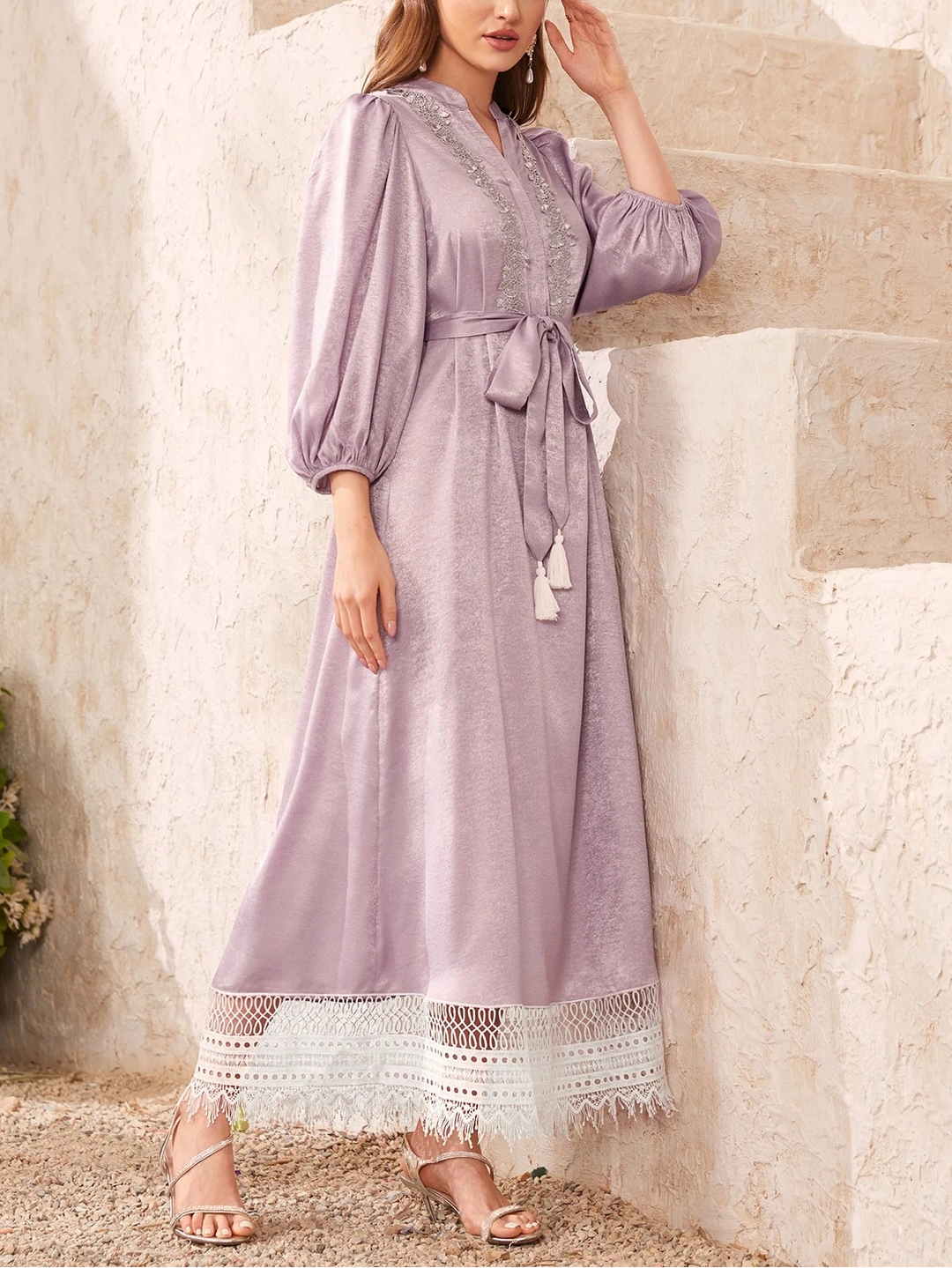 SHEIN lila midiruha