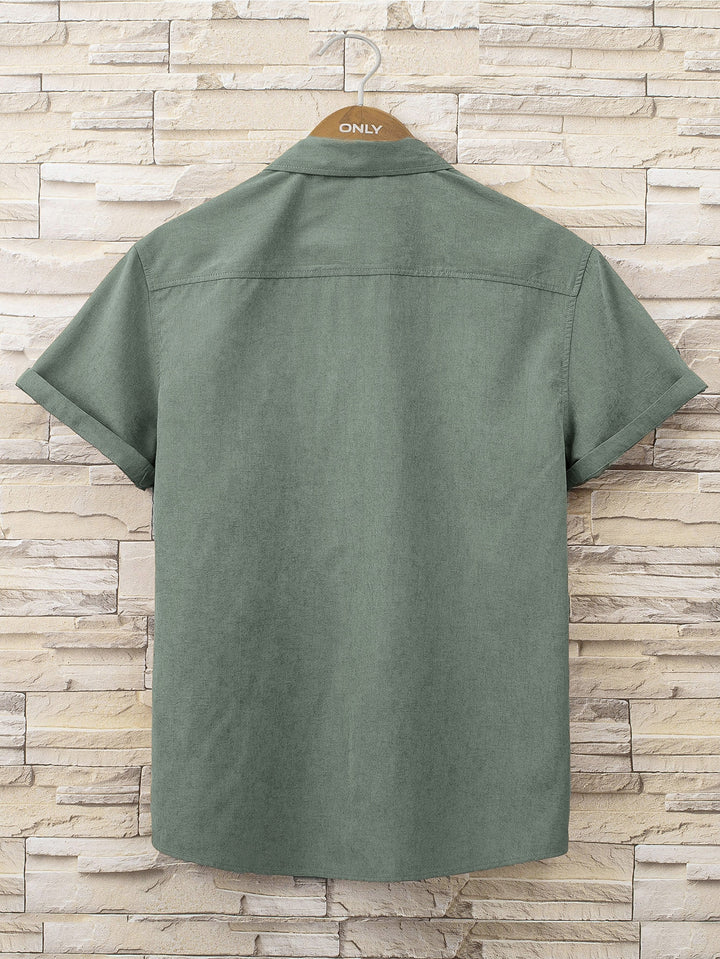Cămașă cu mânecă scurtă SHEIN, verde