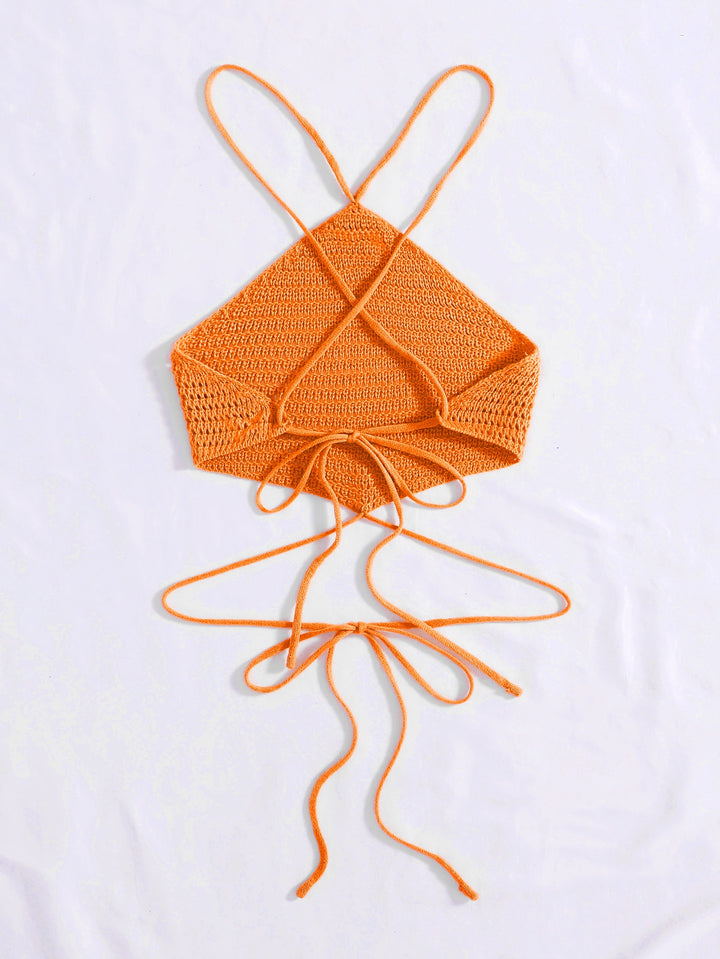 Top tricotat SHEIN, portocaliu