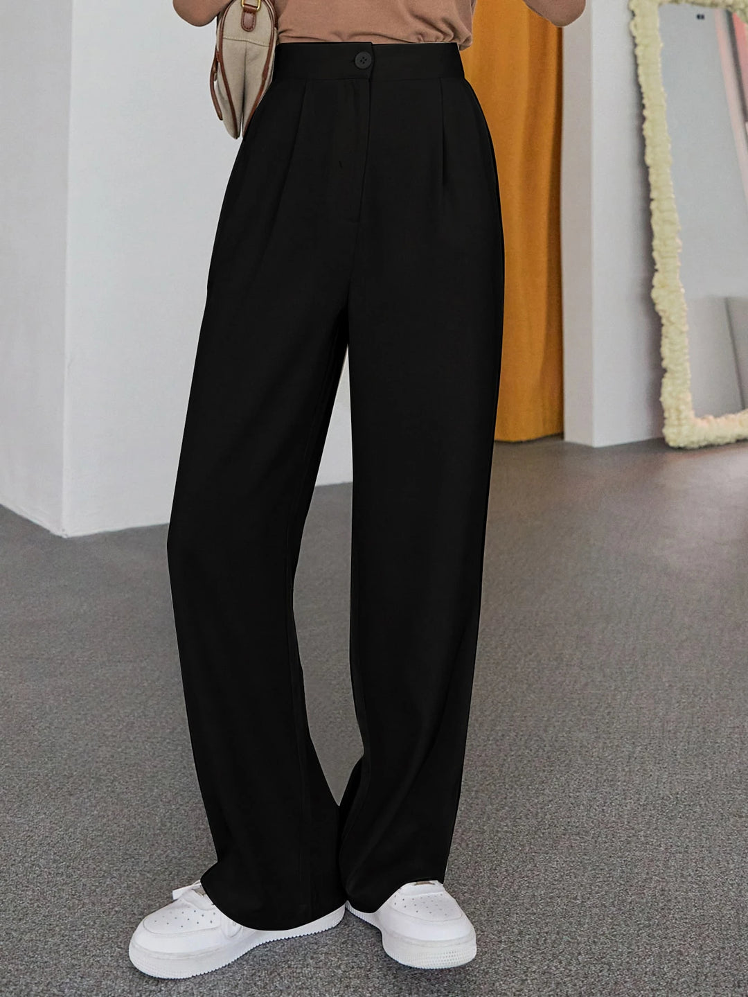 Pantaloni Dazy by Shein, negru
