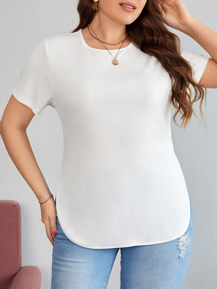 Tricou Shein Curve+, alb