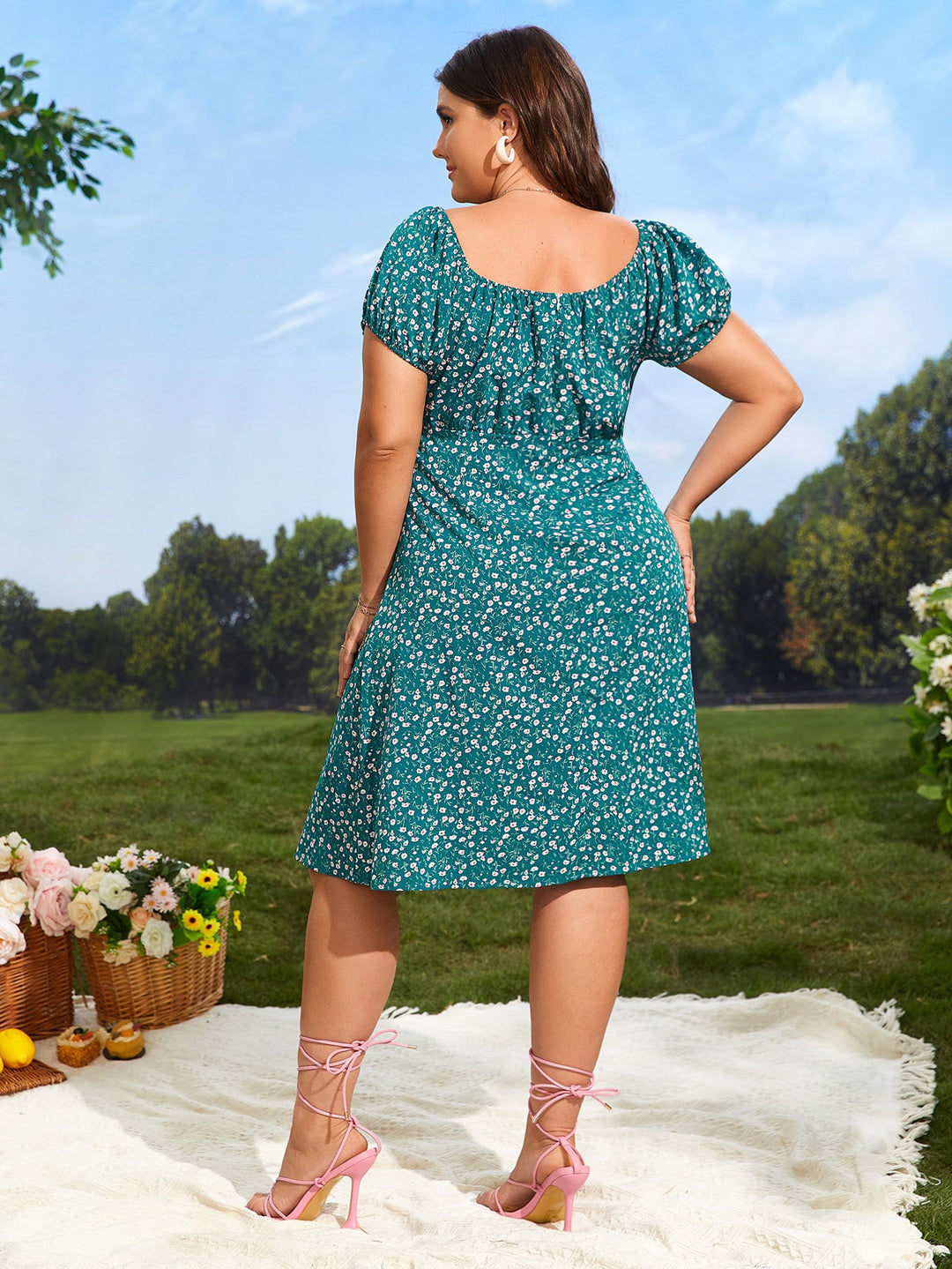 Rochie midi SHEIN, verde