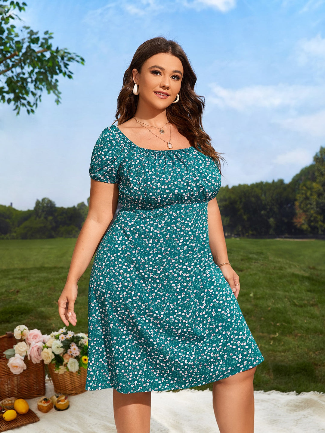 Rochie midi SHEIN, verde