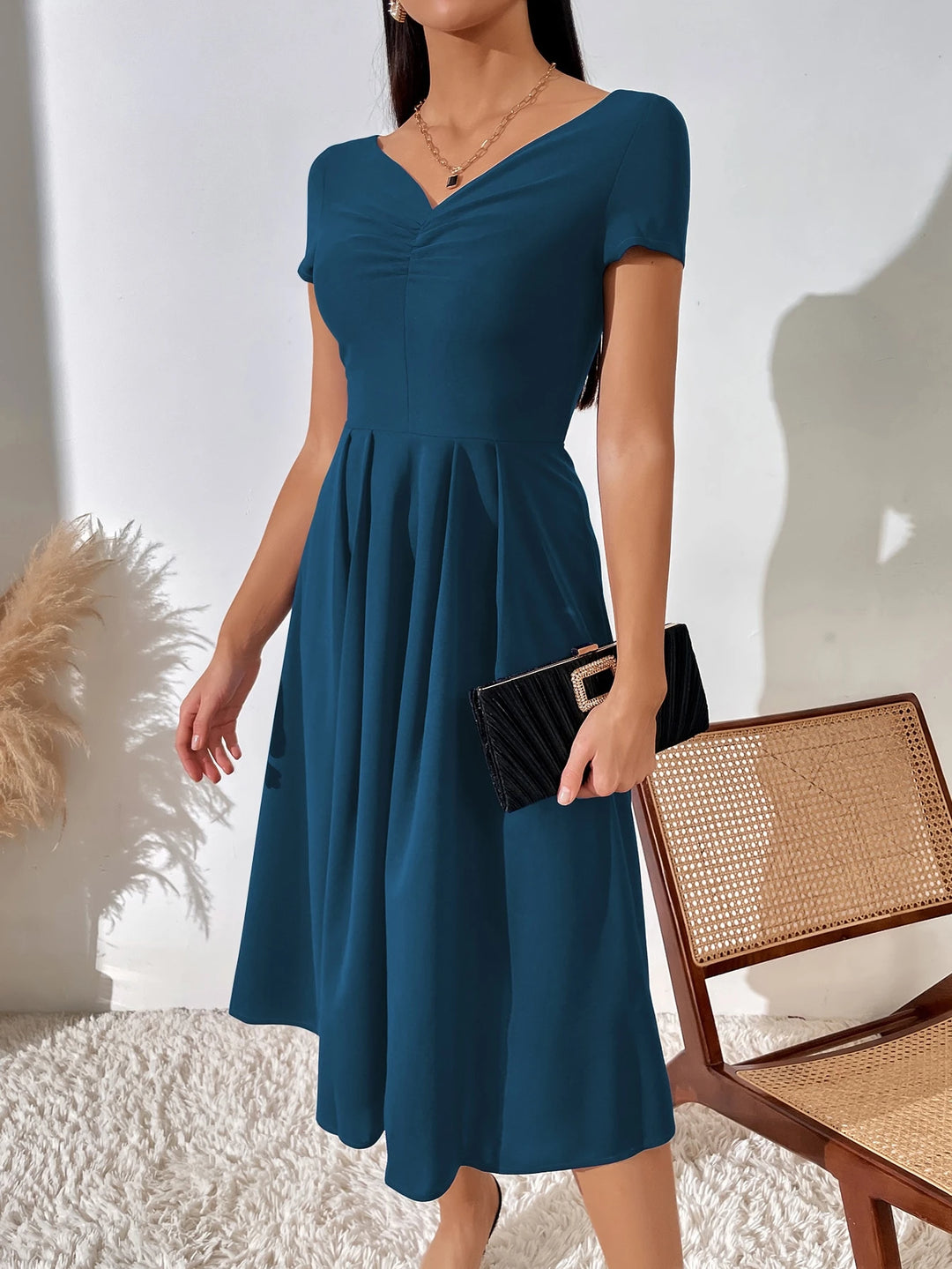 Rochie midi SHEIN, albastru