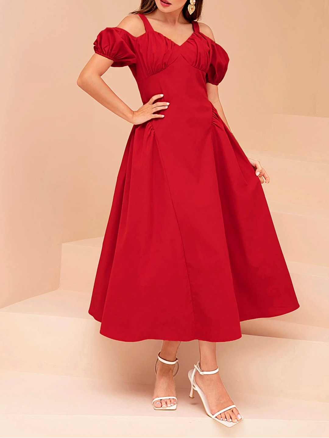 Rochie midi SHEIN, roșu