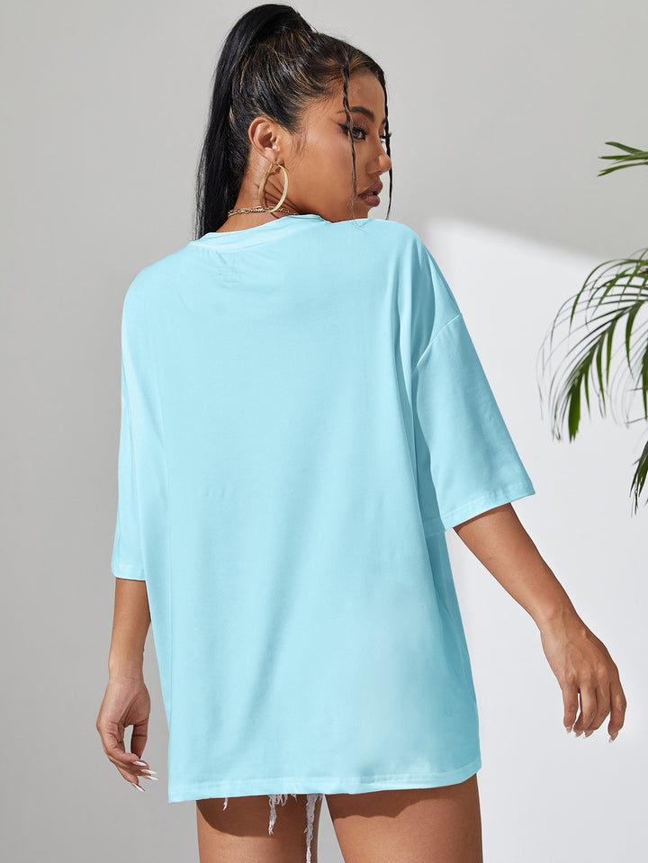 SHEIN póló, türkiz