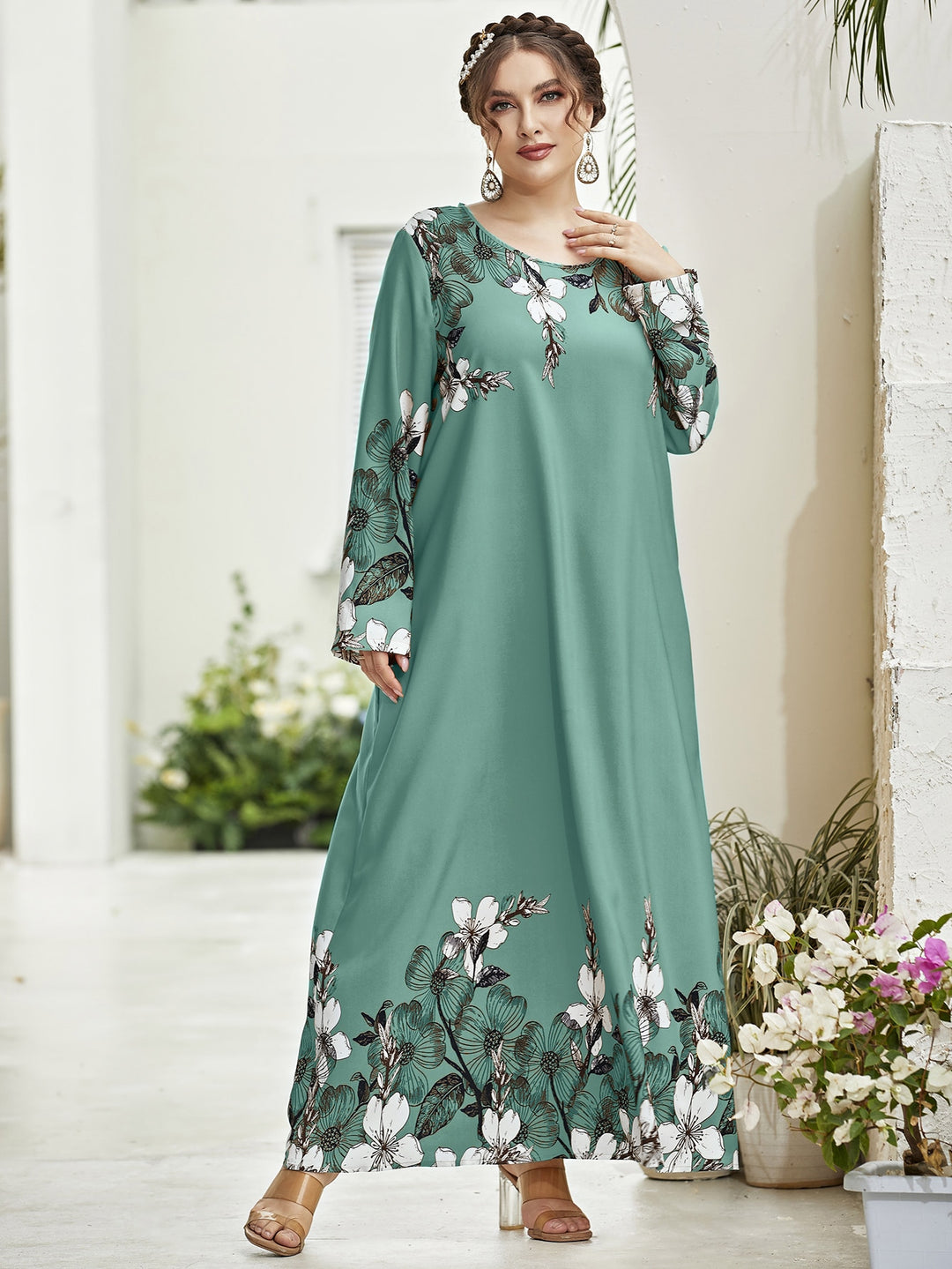 Rochie maxi SHEIN, verde