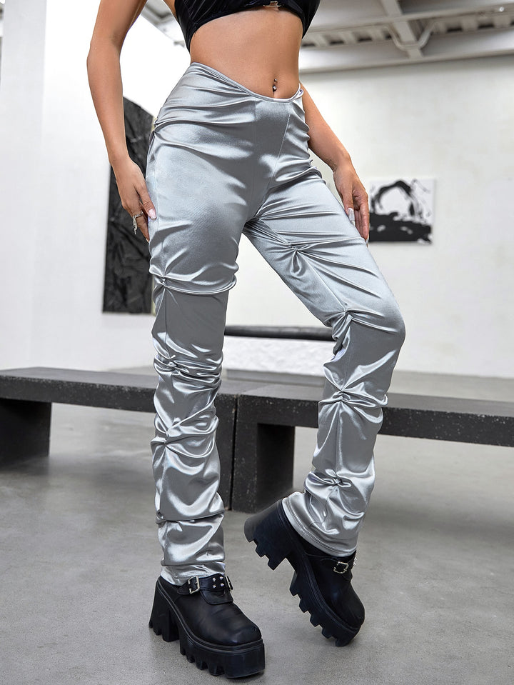 Pantaloni SHEIN, argintiu