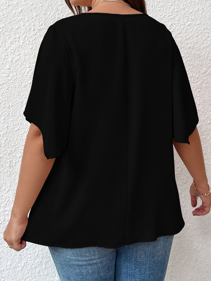 SHEIN rövid ujjú ing, fekete