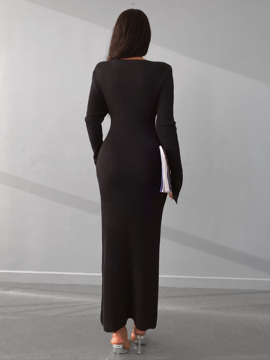 SHEIN maxi ruha, fekete