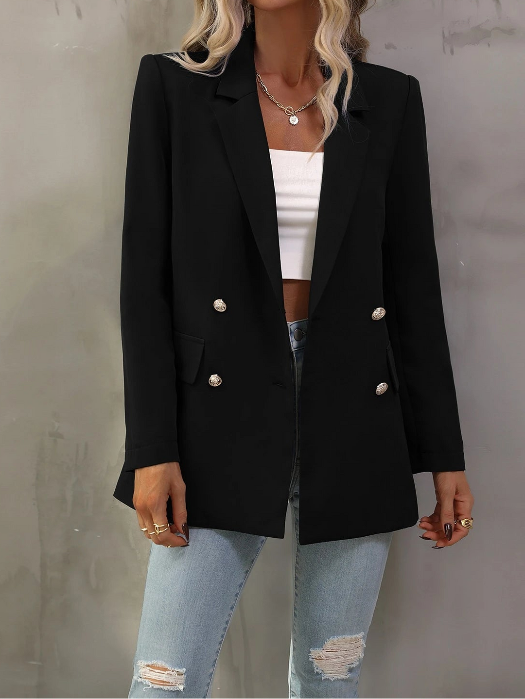 Sacou SHEIN, negru