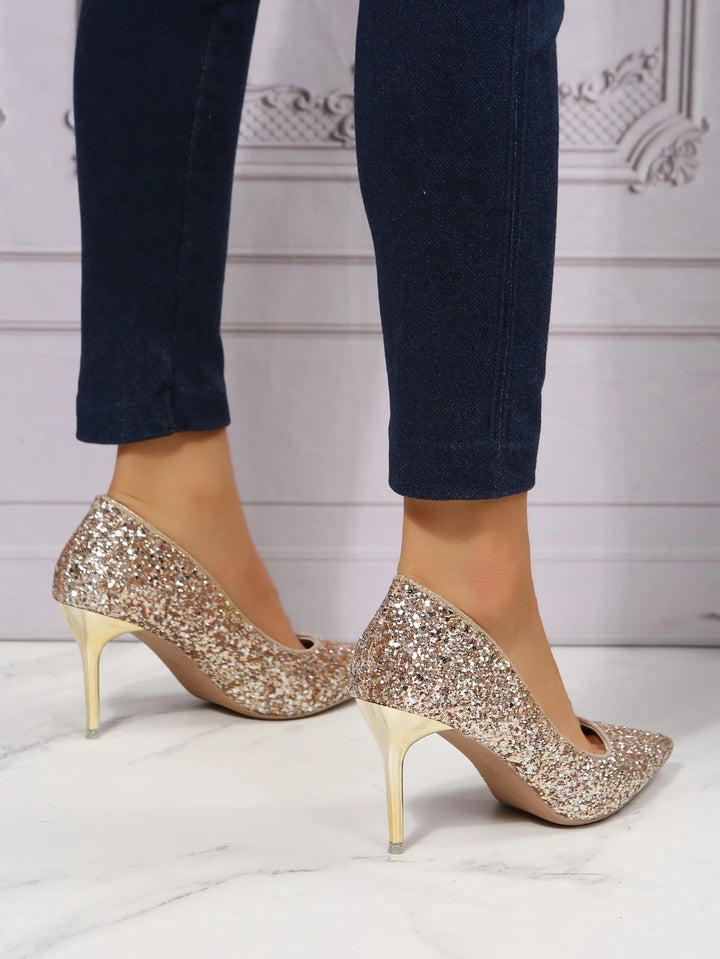 Pantofi cu toc SHEIN, bronz
